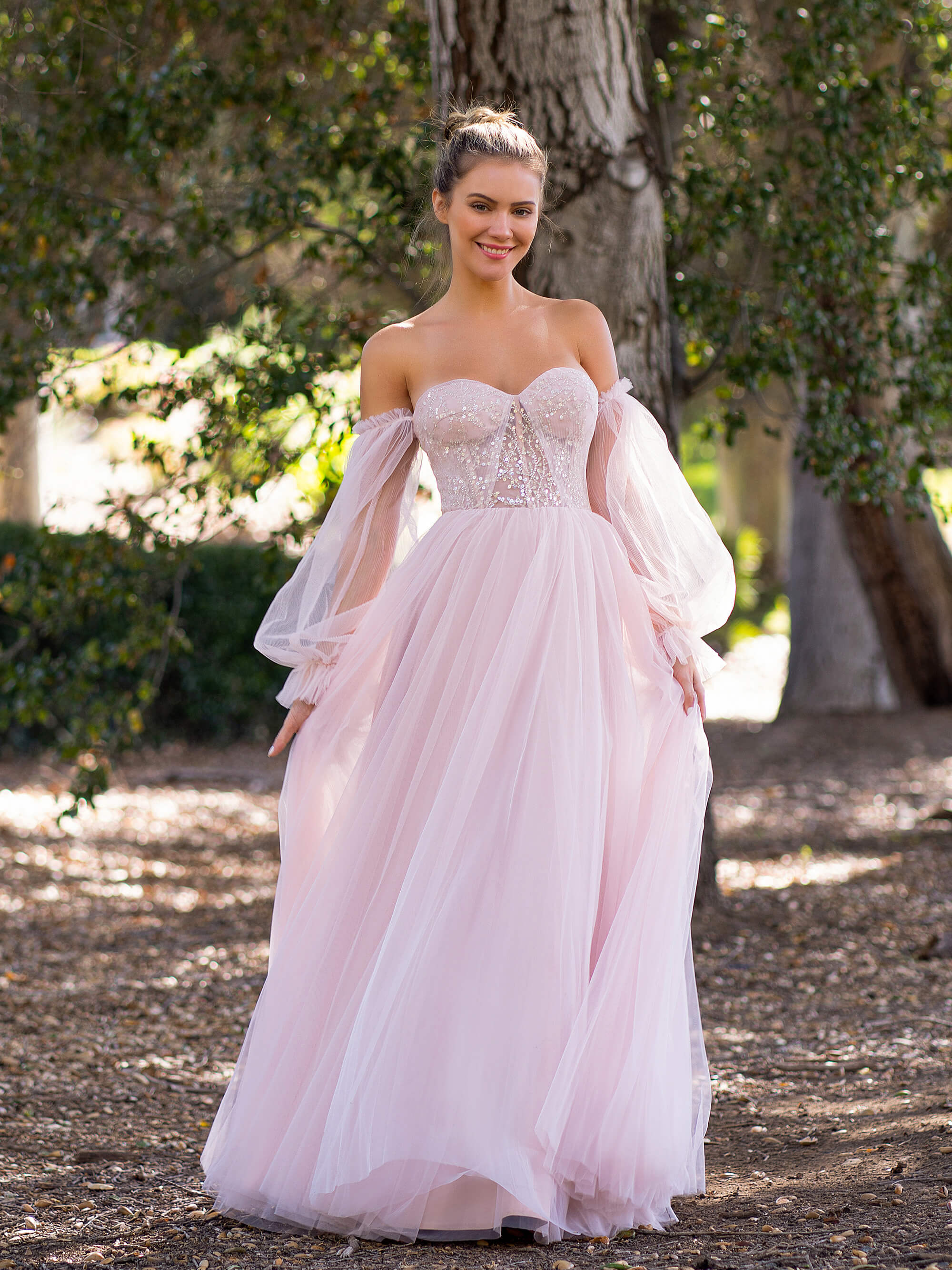 a line tulle dress